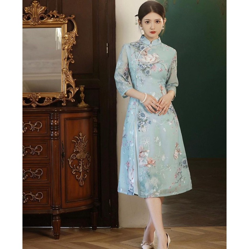Meno - Cheongsam Wanita/Cheongsam Dress Imlek/Cheongsam Premium Import