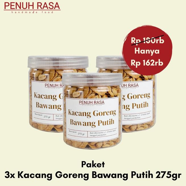 

Paket 3X Kacang Goreng Bawang Putih 275Gr