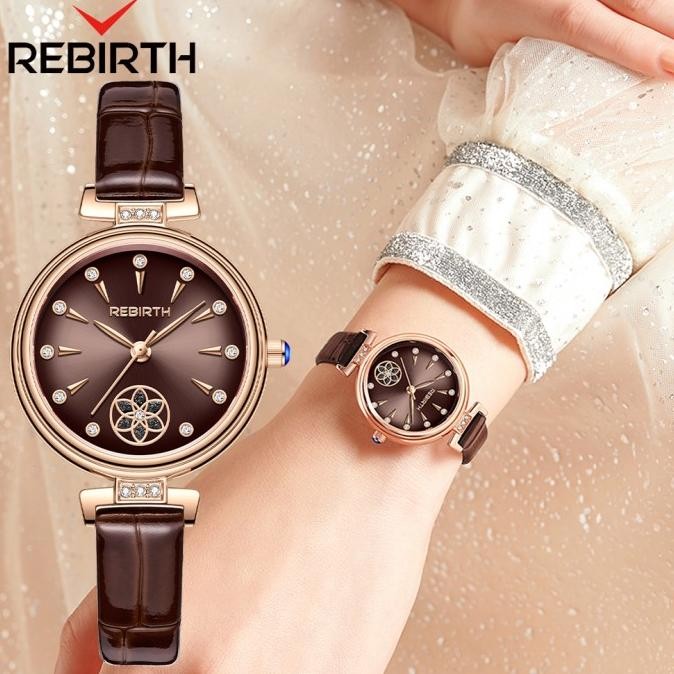 tali - rebirth jam tangan wanita display kuarsa mode tali kulit(kotak gratis)