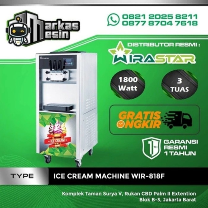 Meno - Mesin Pembuat Es Krim 3 Kran/Tuas Soft Ice Cream Second