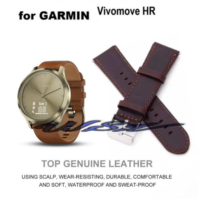 tali - strap kulit leather garmin vivomove hr leather kulit tali jam tangan