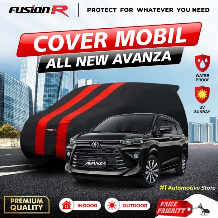 terbaik Body Cover / Sarung Mobil Warna Avanza VELOZ / Xenia 2022 Waterproof - Hitam PH167