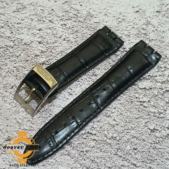 tali - strap tali jam tangan swatch kulit 17mm 19mm 21mm swatch leather strap