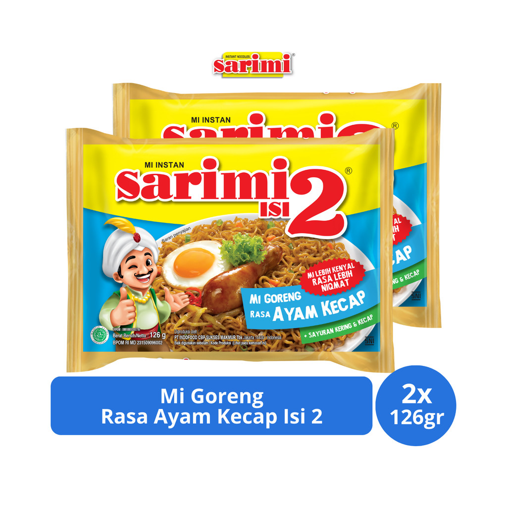 

Sarimi Mi Goreng Rasa Ayam Kecap Isi 2 126gr x 2 pcs