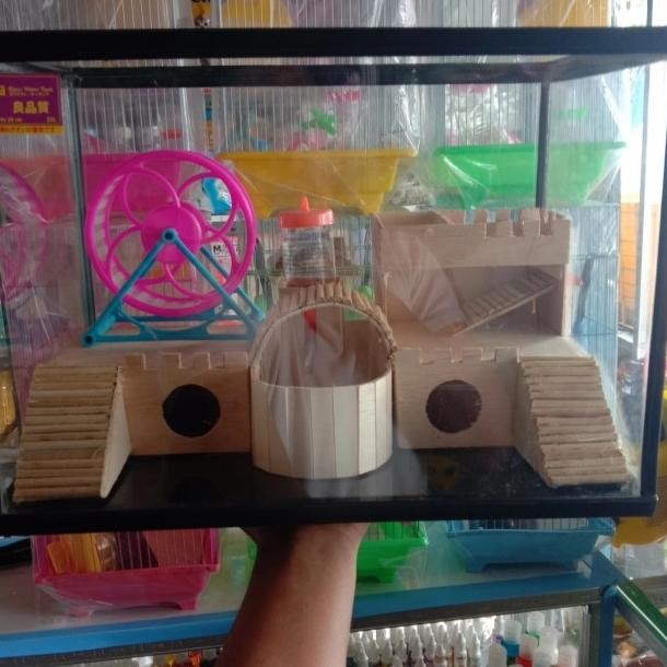 Kandang Hamster Fullset Aquarium L