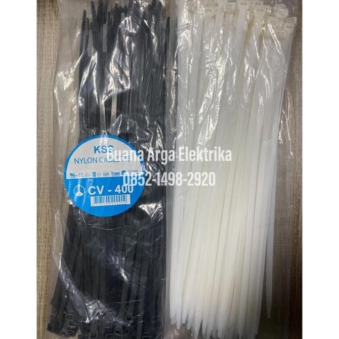 

Kabel Ties 400 x 7.6 Warna Putih/Hitam @100pcs