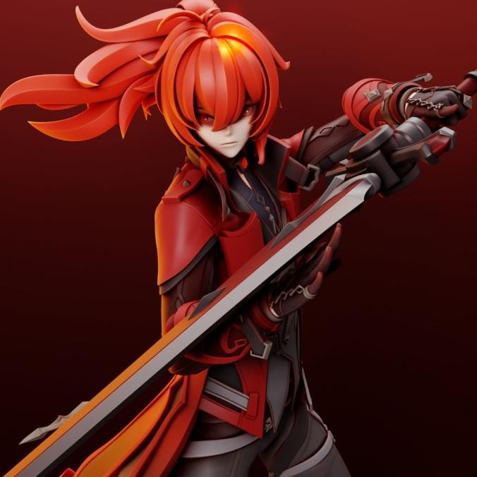 Tersedia Diluc Genshin Impact Resin Kit Figure