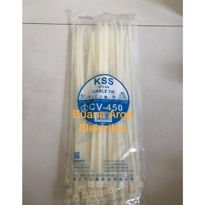 

Kabel Ties CV-450 x 7.6 KSS Warna Putih/Hitam @100pcs