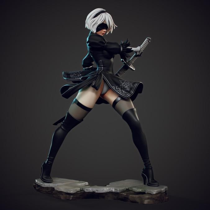 Tersedia 2B Nier Automata Katana Fan Art Resin Kit Figure