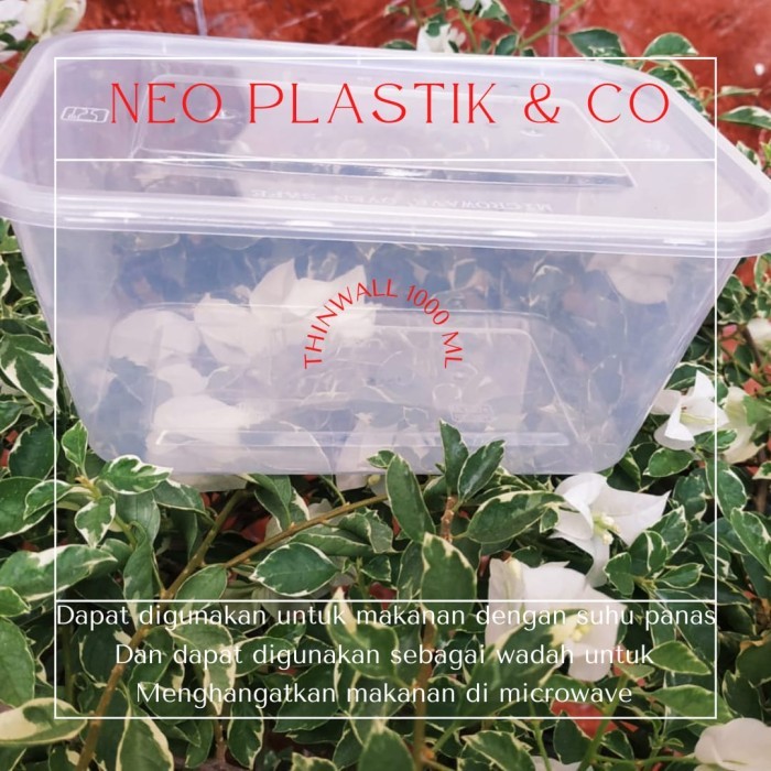 BERKUALITAS Kotak Nasi Food Container Microwave Boks Wadah Makanan Plastik 1000 ml