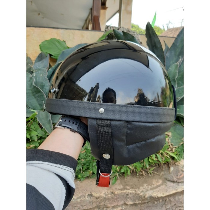 JUAL HELM CHIP HITAM POLOS-HELM CHIP VINTAGE-HELM CUSTOM ONEHELMET