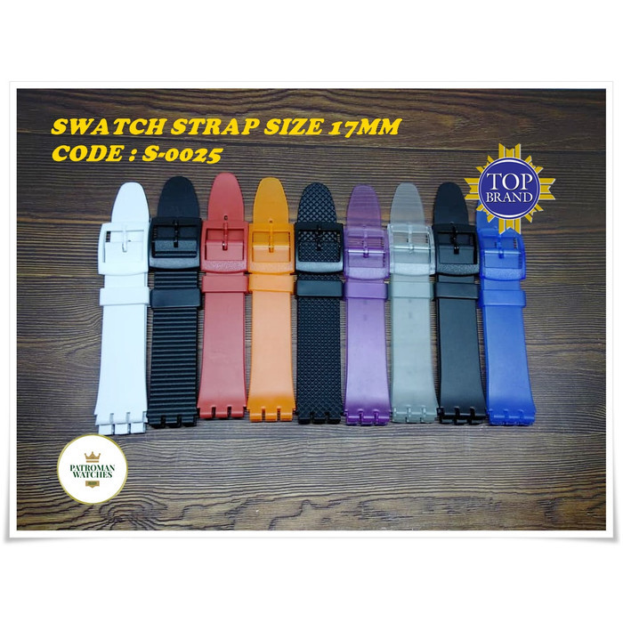 STRAP TALI JAM SWATCH SIZE 17 MM SKIN CHRONO ORIGINAL GENT