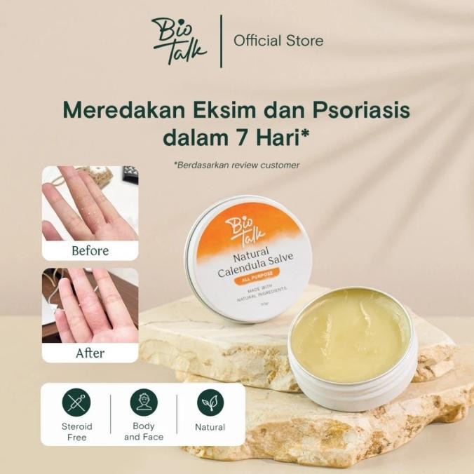 NEW Biotalk Calendula Healing Salve, Pereda Ruam, Balm Luka, Bekas Luka