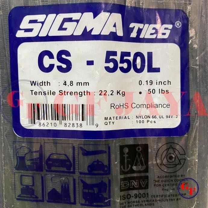 

BEBAS ONGKIR - Kabel Ties / Tis Sigma CS 550 L / 55cm / 55 cm Hitam / Putih CS550L