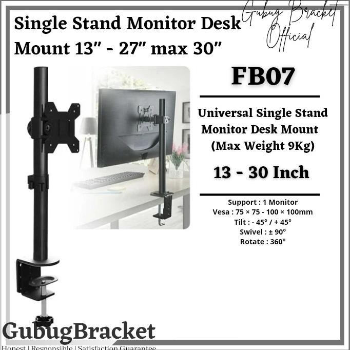 BRACKET MEJA LCD LED TV 1 MONITOR 13 - 27 INCH STAND MEJA MONITOR JEPIT MEJA 1512T