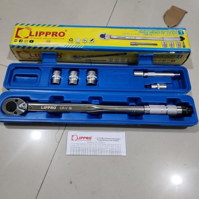 KUNCI TORSI TORQUE LIPPRO 1/2 INCHI 28 - 210 NM KUNCI RACHET TORSI