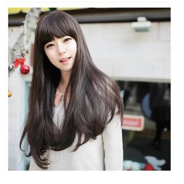 WIG WANITA RAMBUT WIG PANJANG LURUS PONI