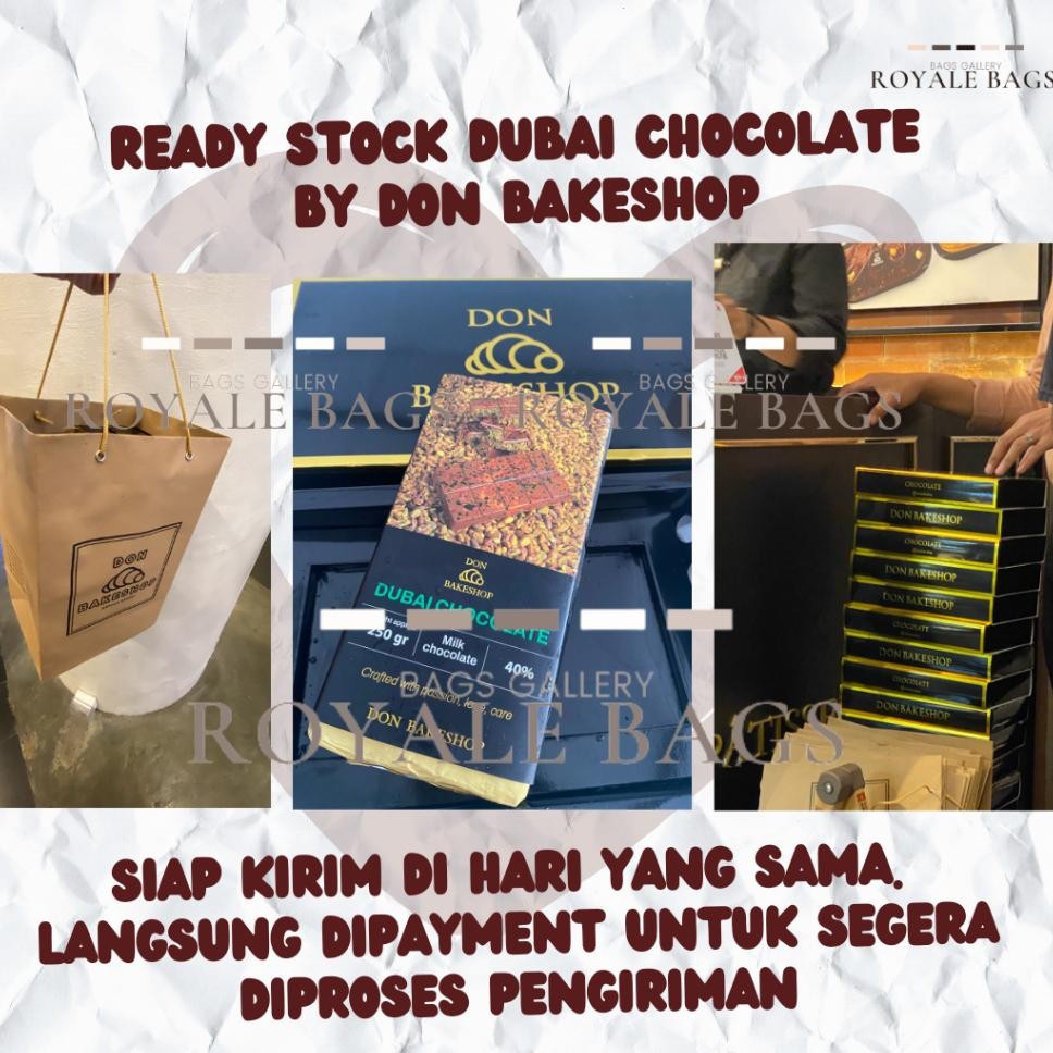 

[Ready Sto] Dubai Chocolate Pistachio Kunafa / Hazelnut Praline By Don Bake Shop / Coklat Dubai Viral