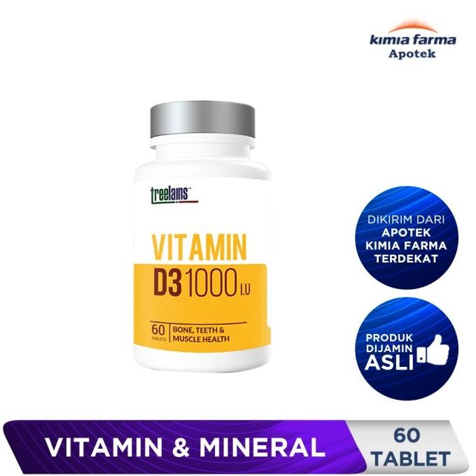 BRG BARU TREELAINS VITAMIN D3 1000 IU 60 TABLET / VITAMIN D3 / KIMIA FARMA