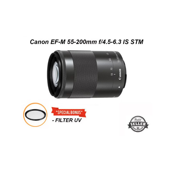 Lensa Tele Canon E-FM 55-200mm is stm For Camera Mirrorless EOS M - EO