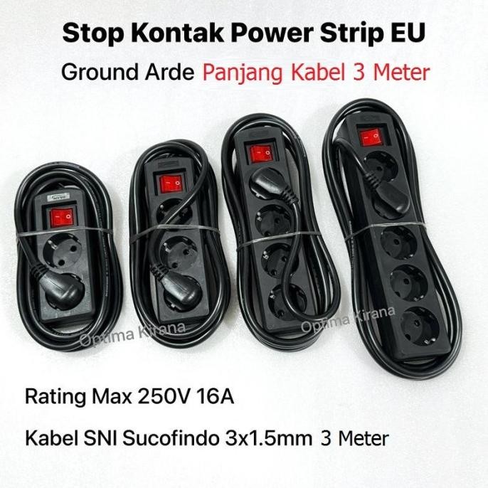 sale stop kontak arde socket kabel listrik 16a power strip terminal saklar