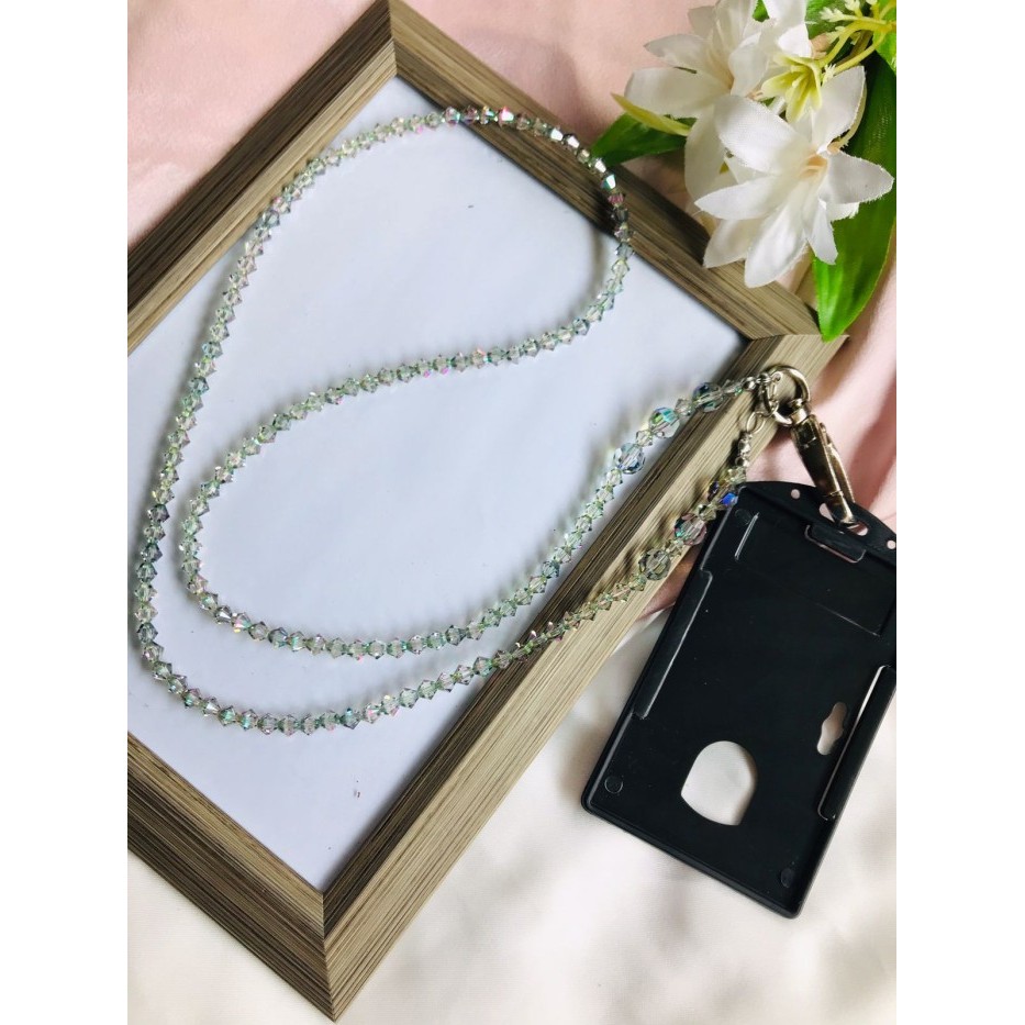 

Sale Lanyard Kalung Strap Tali Id Card Name Tag Mewah Kristal Swarovski
