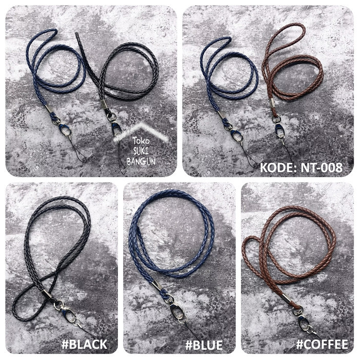 

Sale Tali Lanyard Name Tag Id Card Strap Pu Leather Braided Deluxe Nt-008