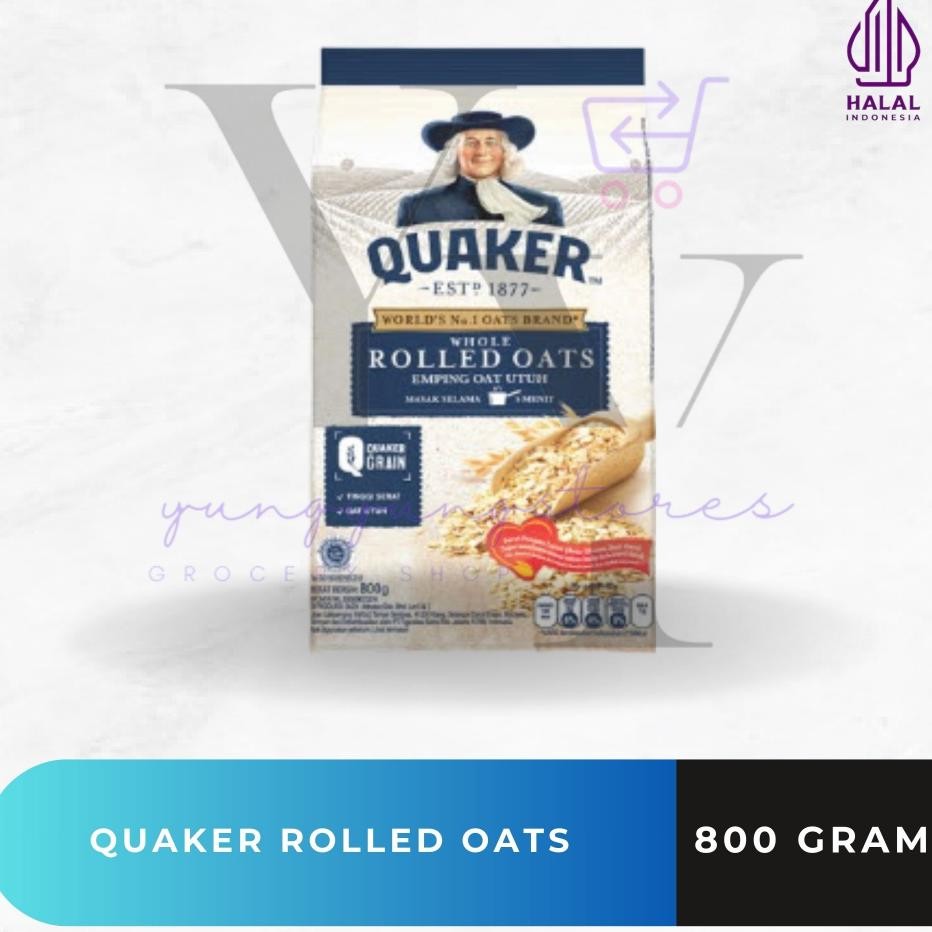 

Quaker Rolled Oats / Oatmeal Emping Oat Utuh 800 Gram