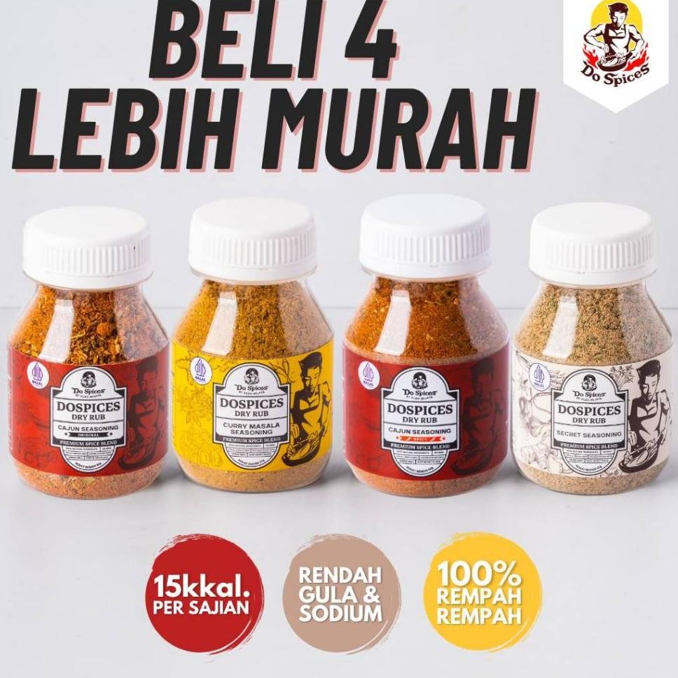 

Dospices [Paket Bundling 4 Varian] Healthy Dry Rub Bumbu Marinasi Rendah Kal Rempah Rempah