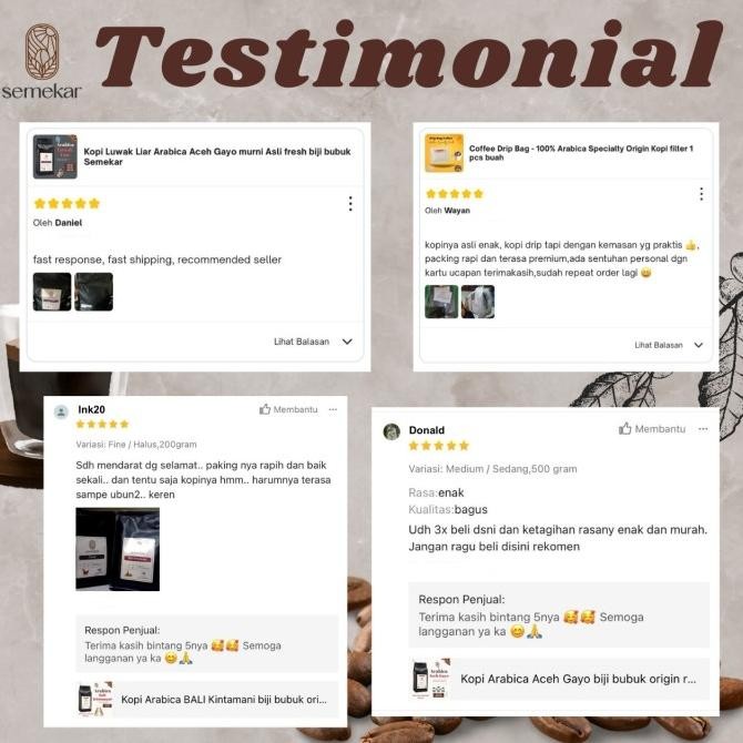 

Kopi Arabica Aceh Gayo Biji Bubuk Origin Roast Semekar Coffee Grade 1