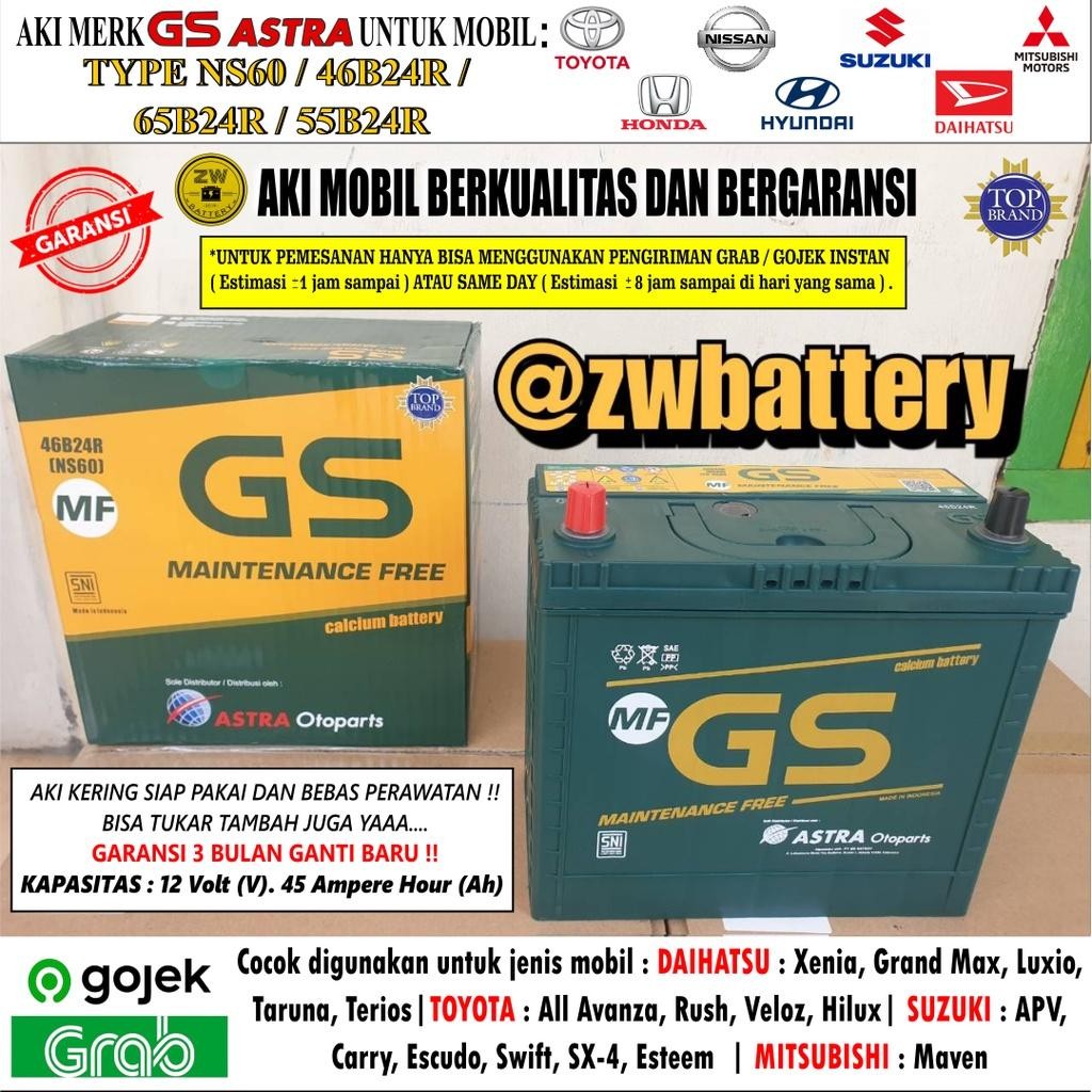 Aki Mobil All Type Avanza, Xenia, Rush, Carry Pick Up Ns60 Gs Astra Mf