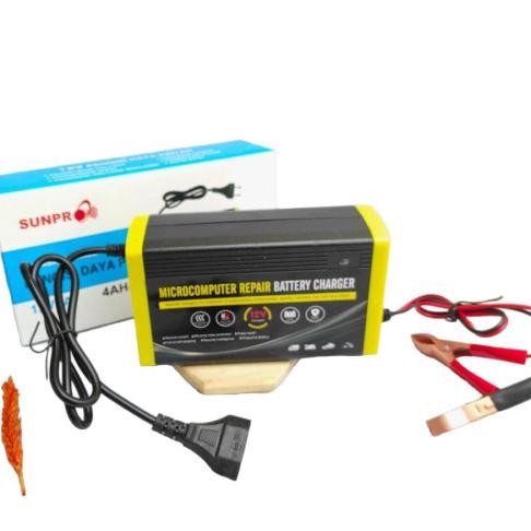 BATTERY CHARGER SUNPRO 12V 7A / ADAPTOR CAS AKI 4AH-80AH