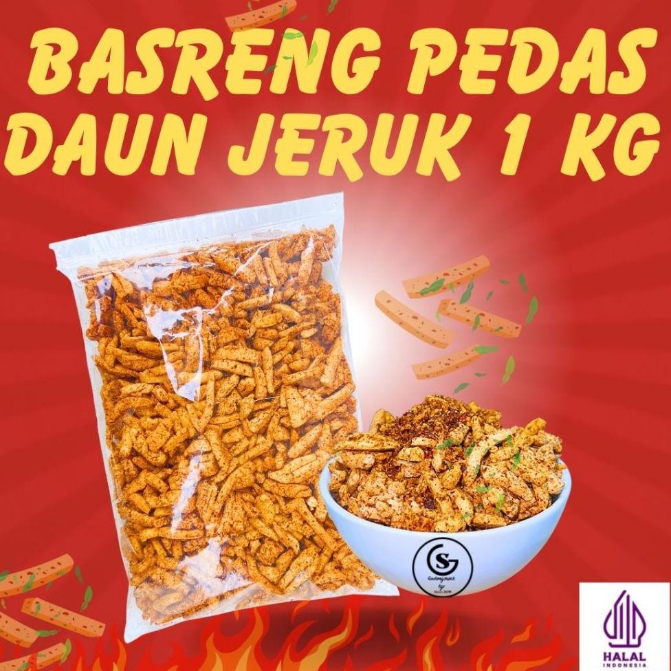 

.Basreng Pedas Daun Jeruk 1Kg Baso Ikan Gudangsnatgr