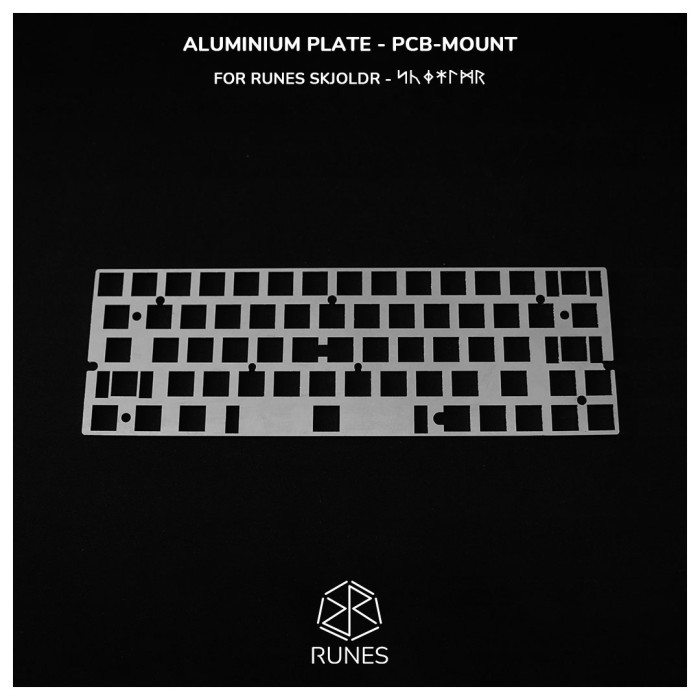 Terlaris Runes Skjoldr Aluminium Plate - Custom Keyboard Kit - DZ60 GH60 60% SALE