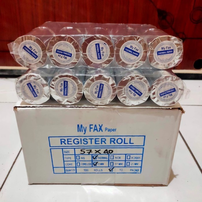 

Kertas Thermal 57x40 Struk Edc, paket 1000roll