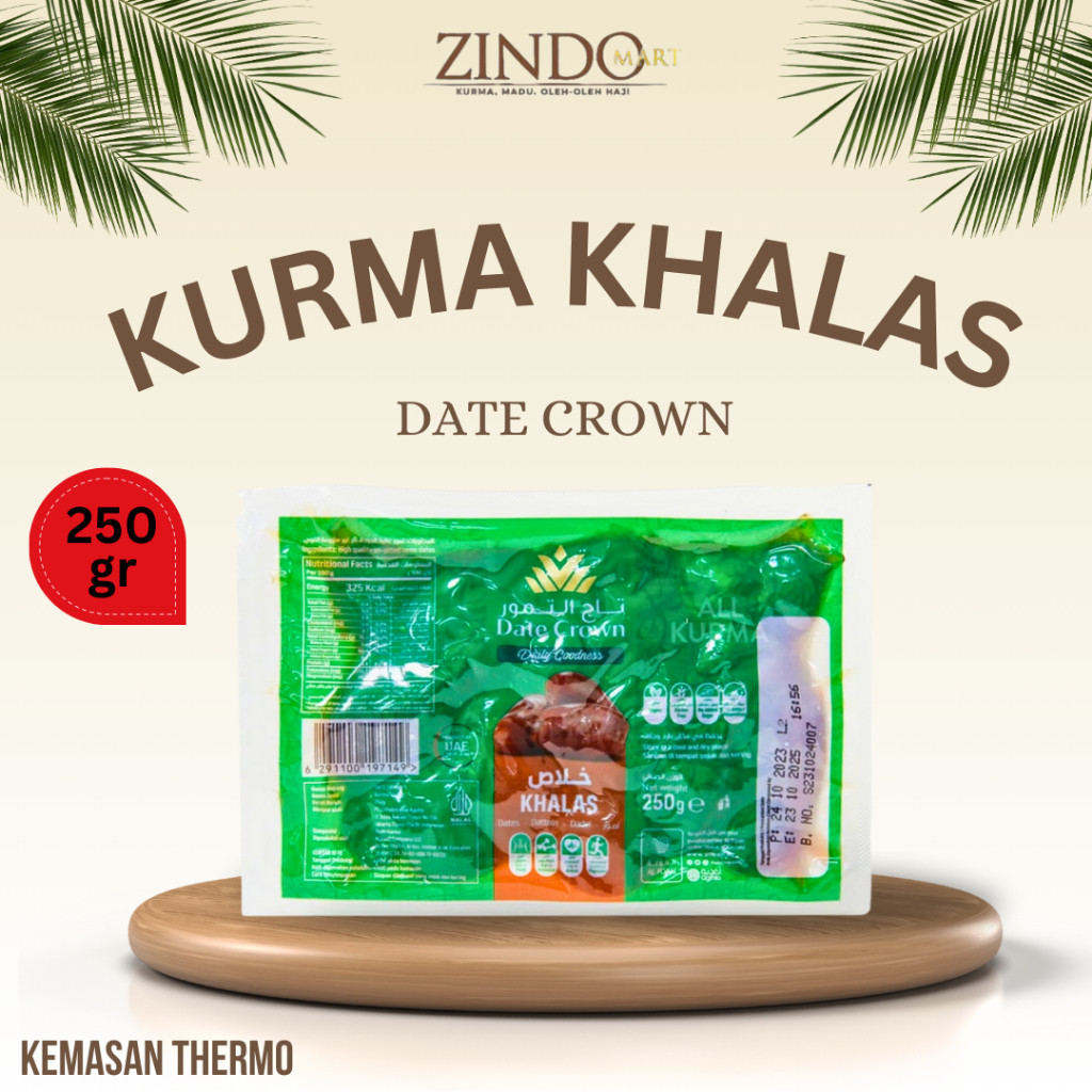 

KURMA KHALAS DATE CROWN THERMO ATAU VACUM 250GR