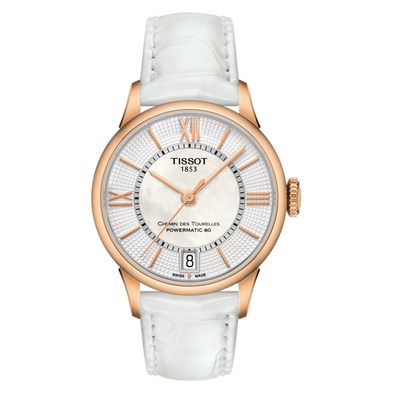 Jam Tangan Wanita Tissot T-Classic T099.207.36.118.00 Chemin Des Tourelles Powermatic 80 MOP Dial Wh