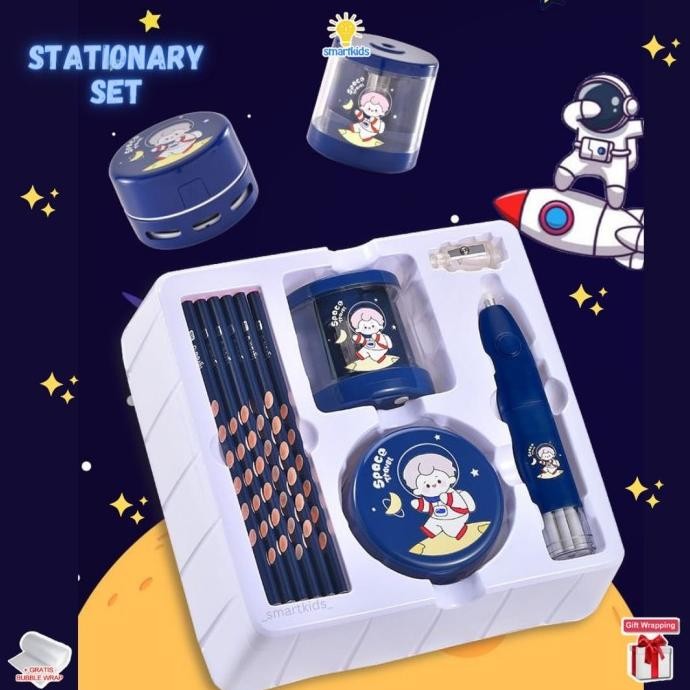 

Stationary Elektrik Otomatis Set Alat Tulis Electric Rautan Penghapus Vacuum Pembersih Debu Pensil Stationery Aesthetic Set / Gift Hadiah Hampers Anak Ulang Tahun Goodie Bag Perlengkapan Belajar Sekolah Edukasi