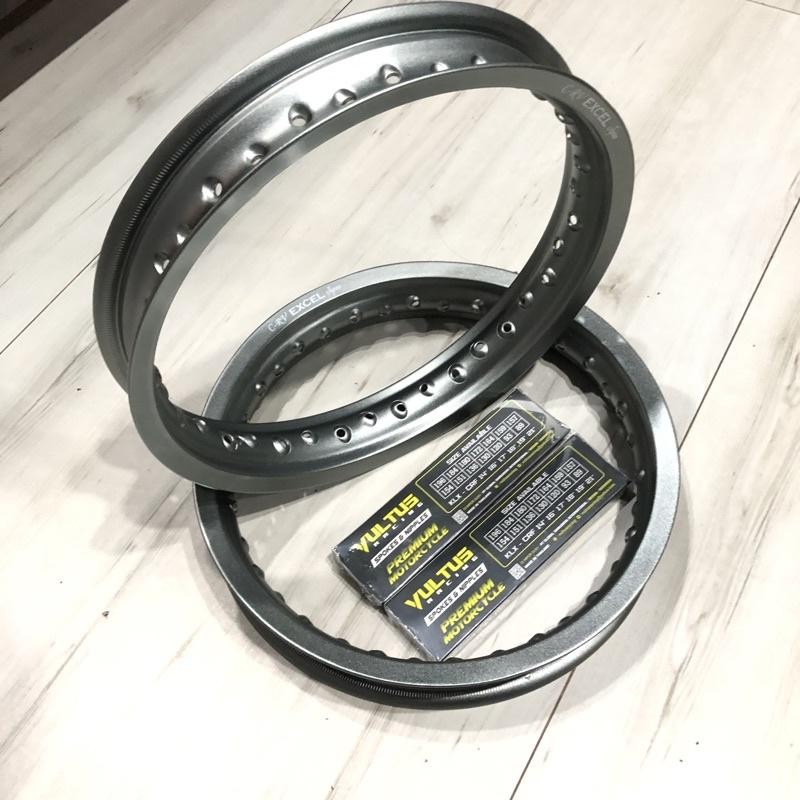 Terbaru Velg Alloy Crv Excel Japan 14 X 185 14 X 185 Titanium Jeruk Set Jari-Jari Crv Vultus Chrome