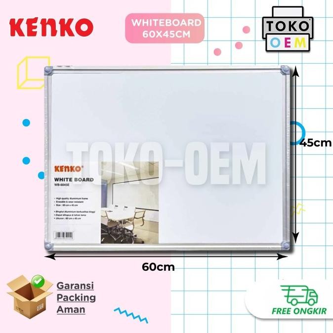 

TERBARU - KENKO MAGNETIC WHITEBOARD PAPAN TULIS MAGNETIK 60 x 45 CM