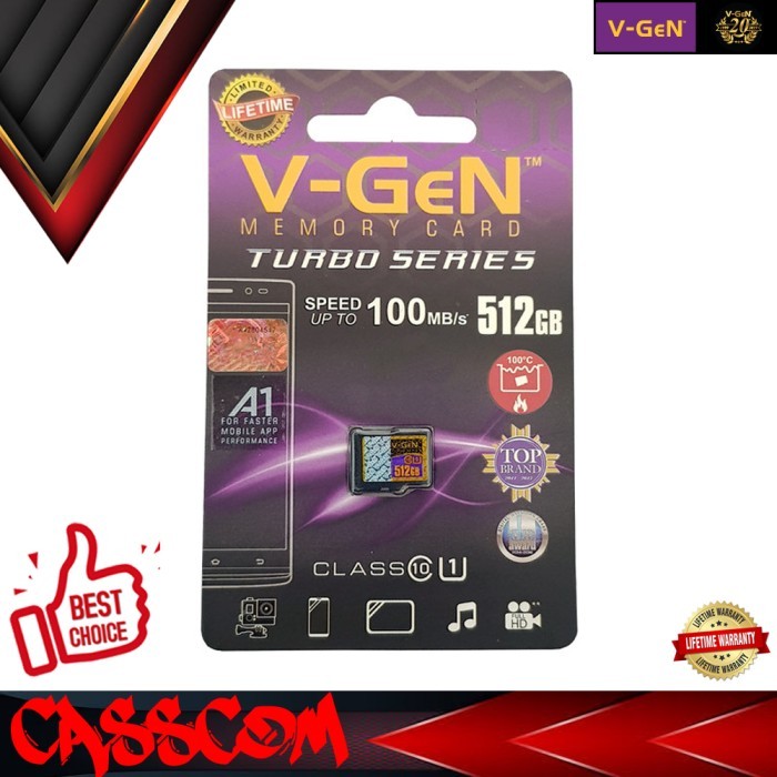 TERMURAH - Micro SD Vgen Turbo 512GB Class 10 Memory Card MicroSD V-Gen 512 GB