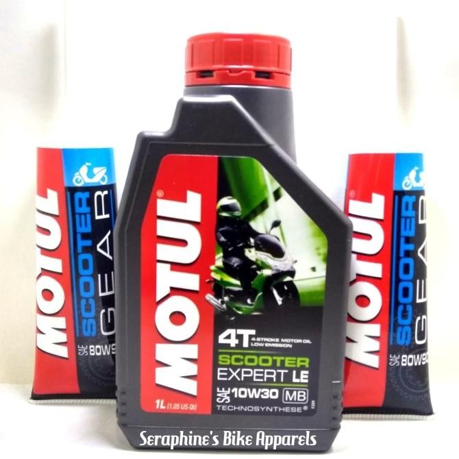paket oli motul scooter expert le 1l +oli gear motul|nmax xmax pcx sym 