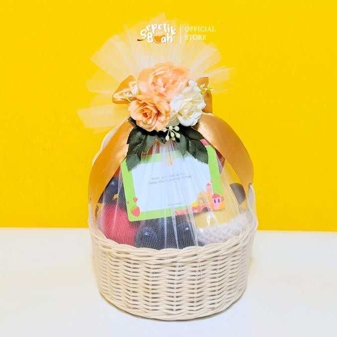 

TERMURAH - Sepetikbuah - Hampers Mini Buah Segar dengan Pita Bunga