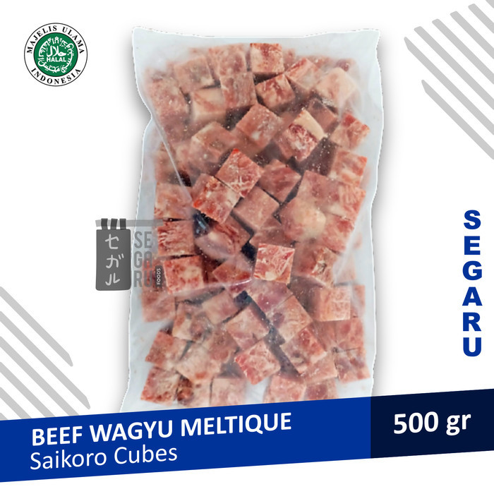

Saikoro Beef Steak Wagyu Meltique Daging Steak Sapi Cubic 500 Gram
