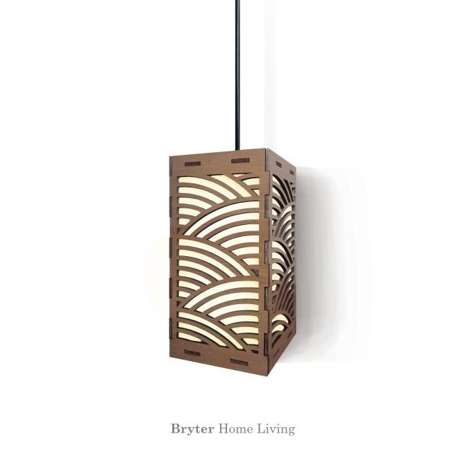 Lampu Gantung Jepang Kayu Minimalis Modern Dwiputrafajar