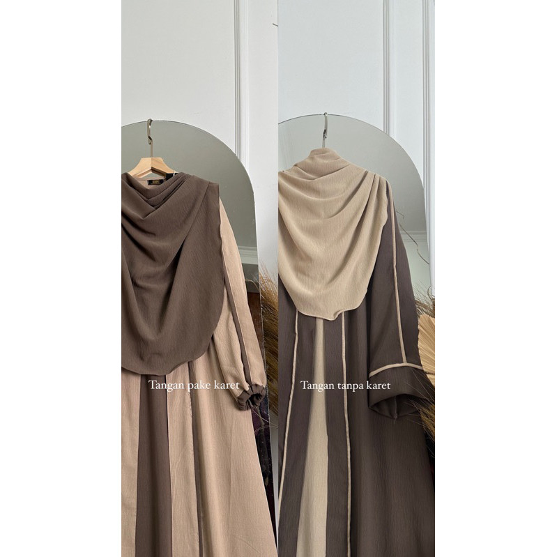 Setelan Gamis Plus Hijab Terbaru 2025 Games Khimar Setlan Gamus Kekinian Set Gamis Lebaran Baju Musl