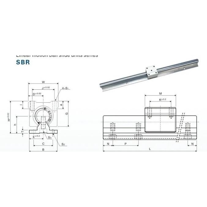 . Sbr12 Linear Guide Rail: 2Pcs Sbr12 - 200Mm Linear Guide + 4Pcs -