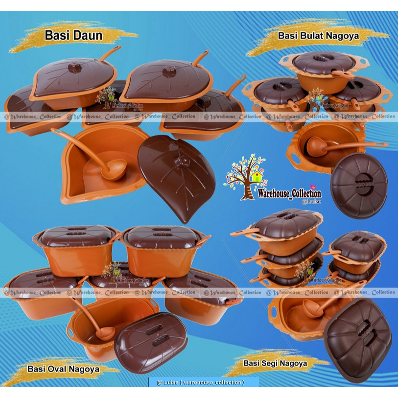 Adaajaa BASI SET PRASMANAN NAGOYA CAPPUCINO 6 PCS BASI TUTUP + 6 SENDOK SAYUR (12 IN 1) PILIH
