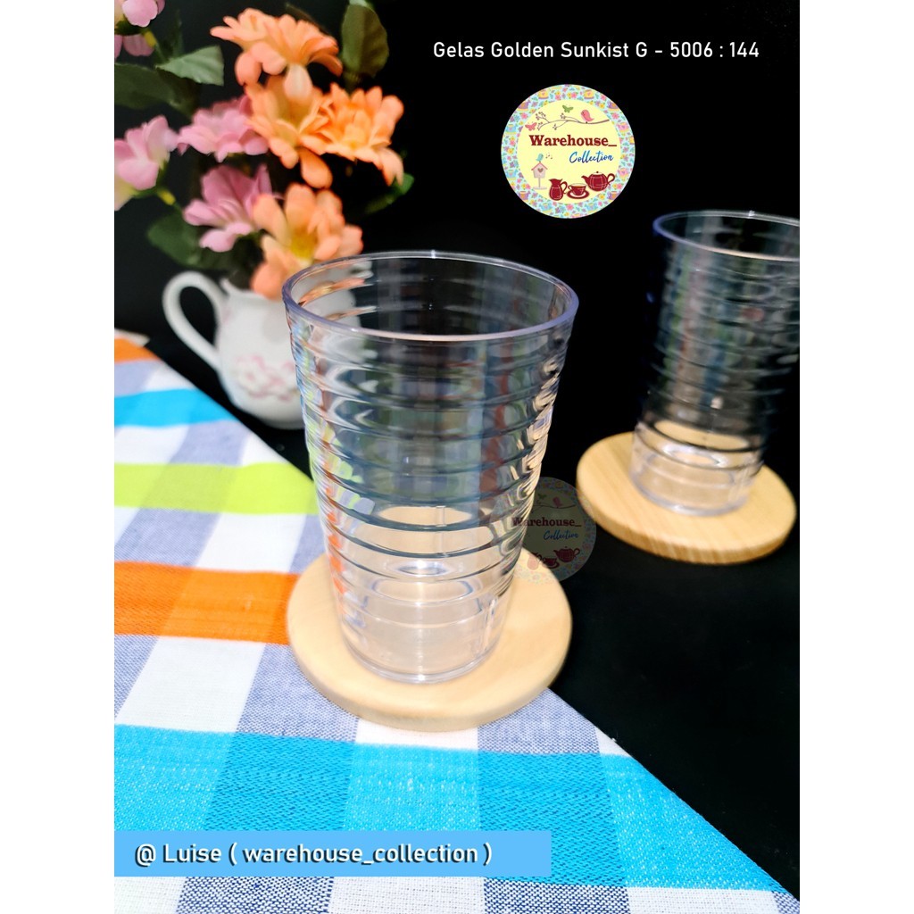Adaajaa GELAS GOLDEN SUNKIST G5006 / GELAS AKRILIK [ ANTI PECAH ] HEMATZB575