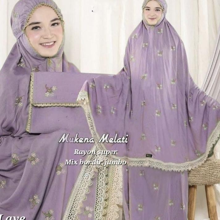 Mukena Melati Terbaru 2021 Mukena Rayon Bordir Full Anah Mukena Jumbo Dewasa Mukena